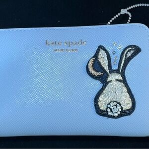 KATE SPADE BUN BUN RABBIT WALLET IN HYDRANGEA BLUE
